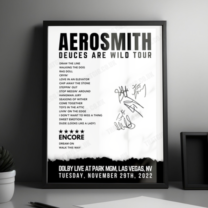 Aerosmith Setlist Poster - Dolby Live at Park MGM - November 29th, 2022