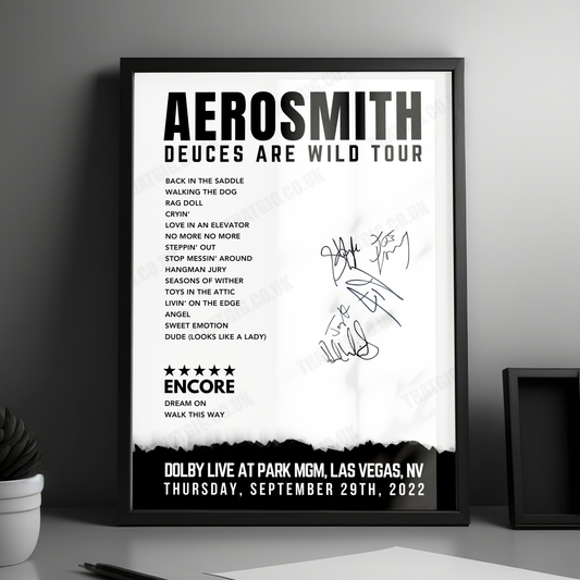 Aerosmith Setlist Poster - Dolby Live at Park MGM - September 29th, 2022