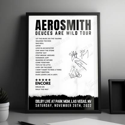 Aerosmith Setlist Poster - Dolby Live at Park MGM, Las Vegas - November 26th, 2022