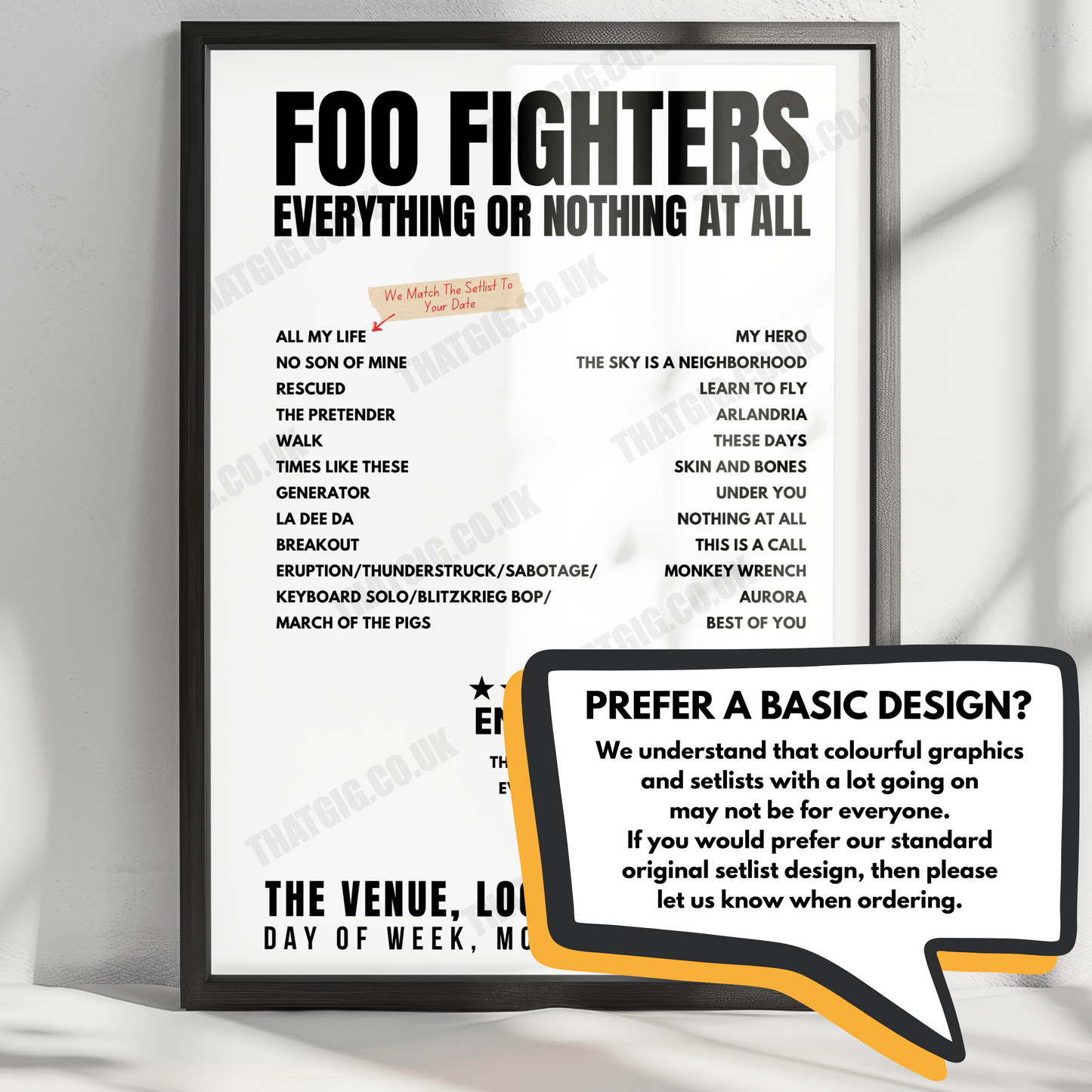 Foo Fighters Setlist Poster - Hampden Park, Glasgow - June 17th 2024