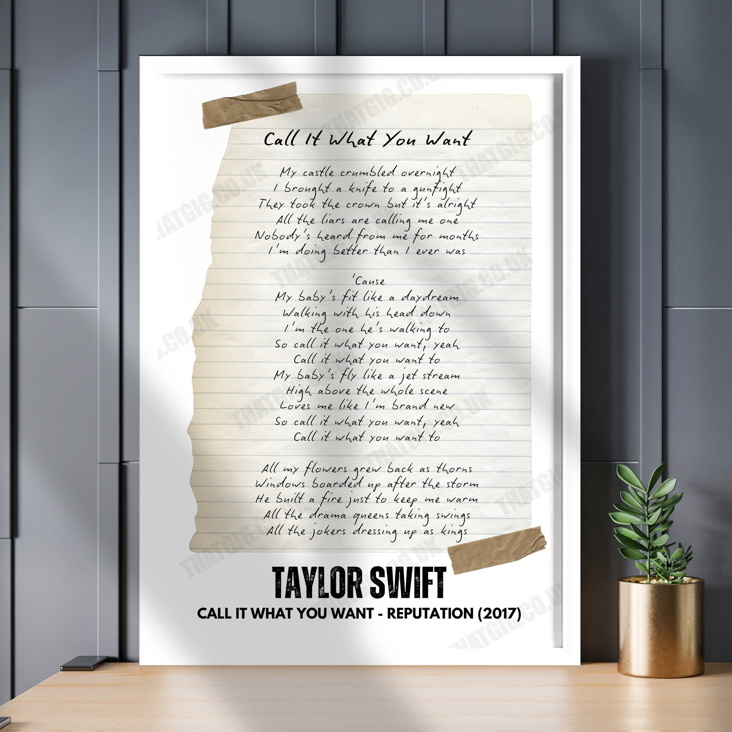 Taylor Swift "Call It What You Want" Lyric Poster