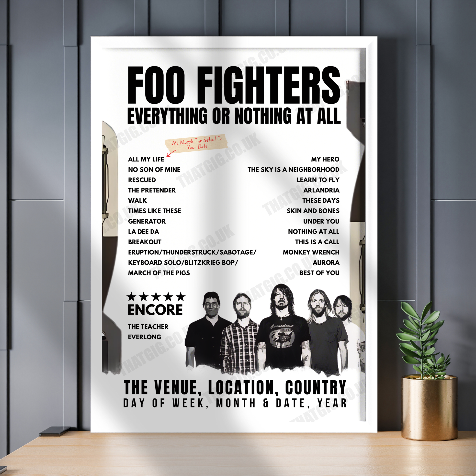 Foo Fighters Setlist Poster - Hampden Park, Glasgow - June 17th 2024