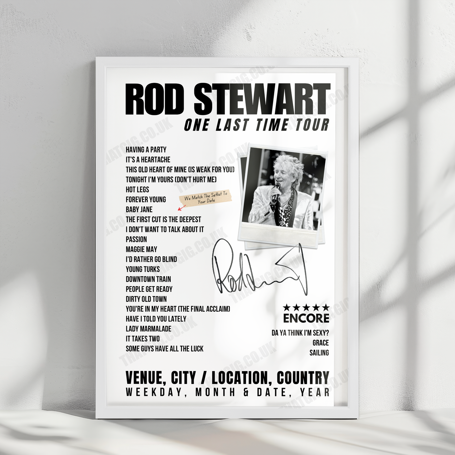 Rod Stewart Setlist Poster - Jyske Bank Boxen Herning - December 18th, 2024