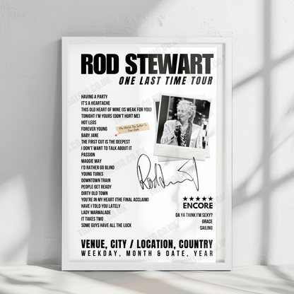 Rod Stewart Setlist Poster - Jyske Bank Boxen Herning - December 18th, 2024