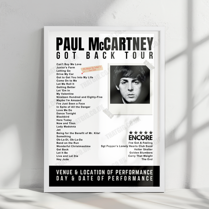 Paul McCartney Setlist Poster - Co-op Live, Manchester - December 14th, 2024