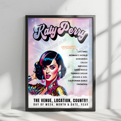 Katy Perry Setlist Poster - Resorts World Theatre Las Vegas - November 1st, 2023