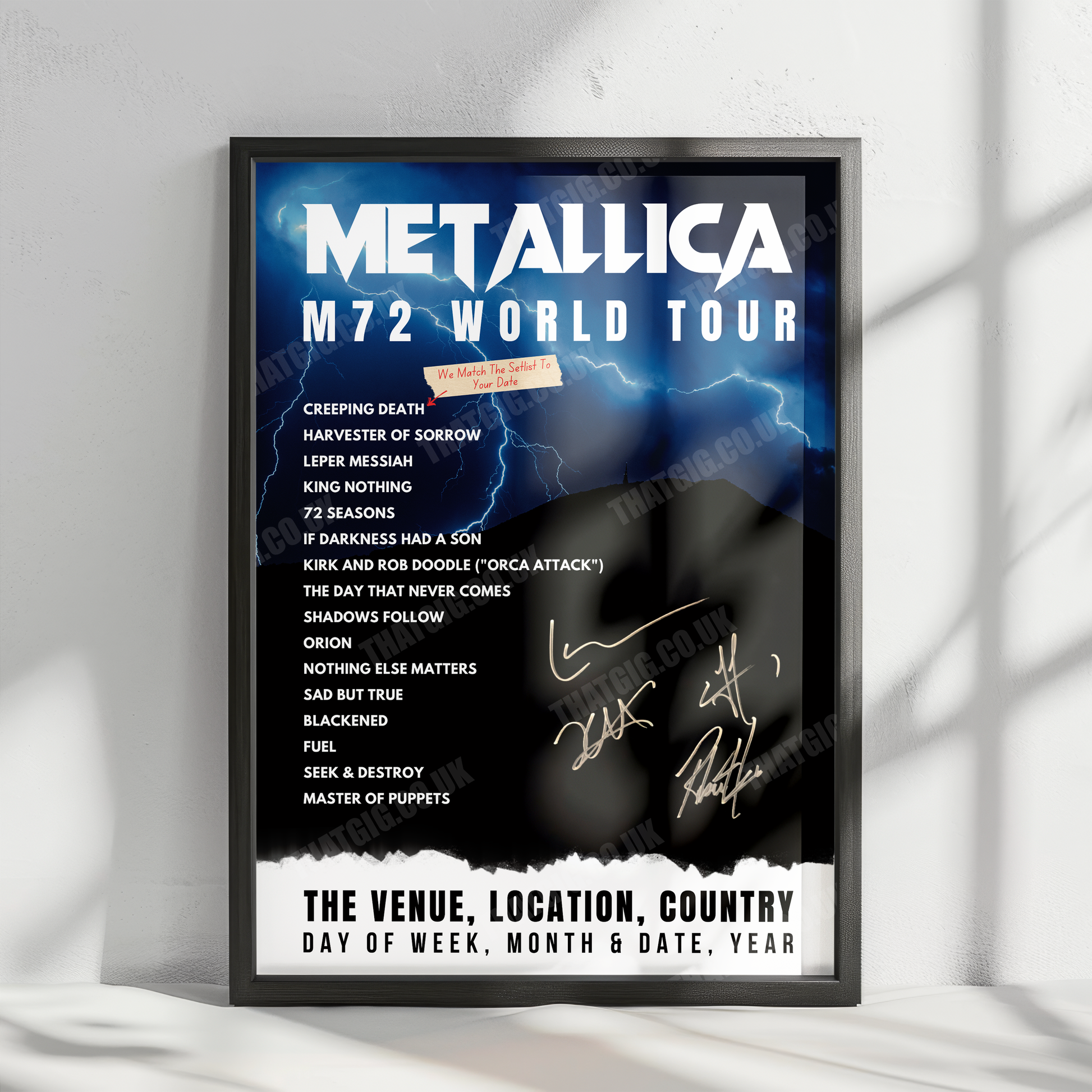 Metallica Setlist Poster - Ullevi Stadium - June 18th, 2023