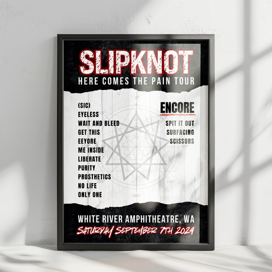 Slipknot Setlist Poster - White River Amphitheatre, WA - September 7th, 2024