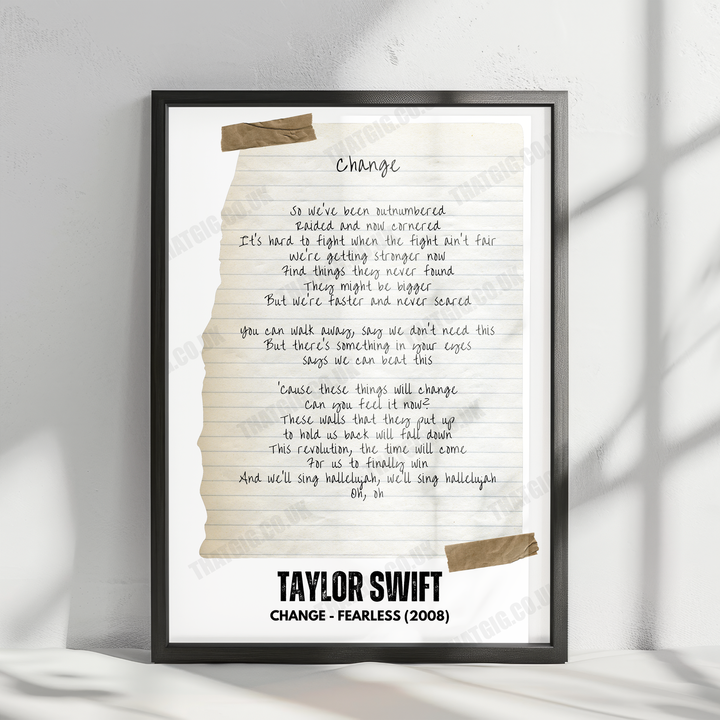 Taylor Swift "Change" Lyric Poster