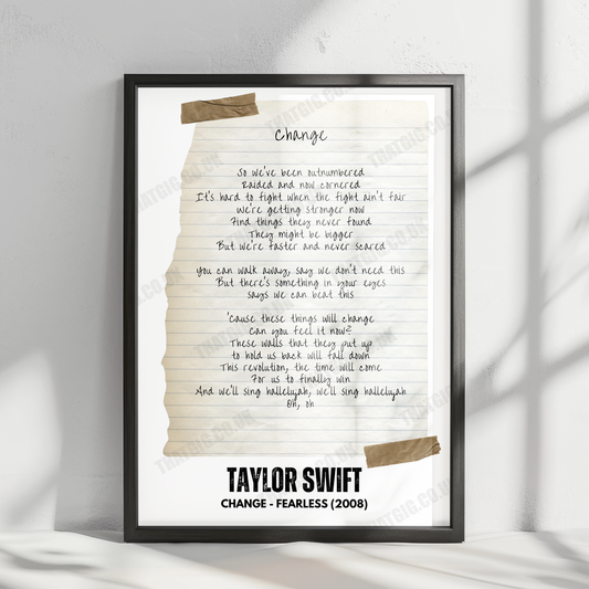 Taylor Swift "Change" Lyric Poster