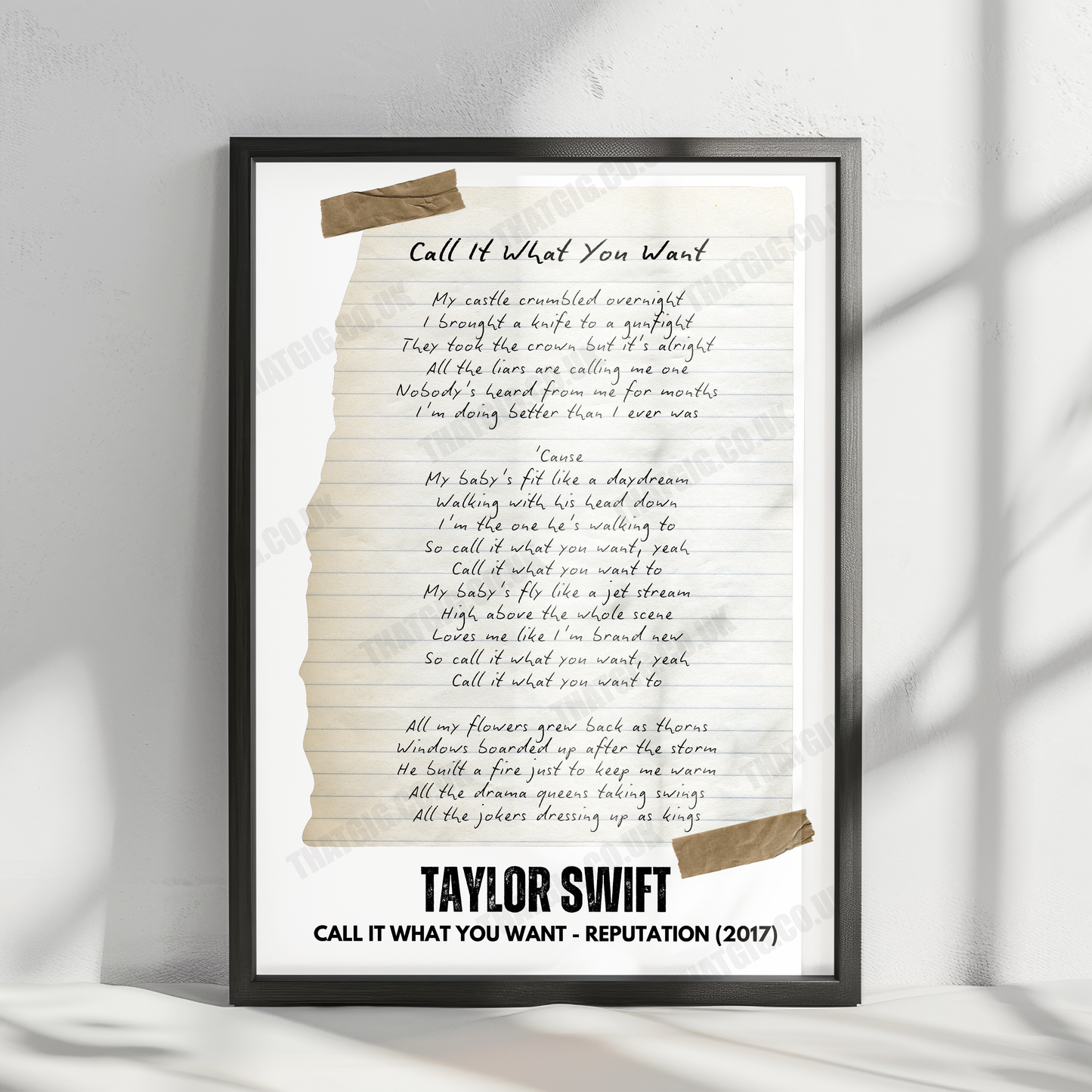 Taylor Swift "Call It What You Want" Lyric Poster