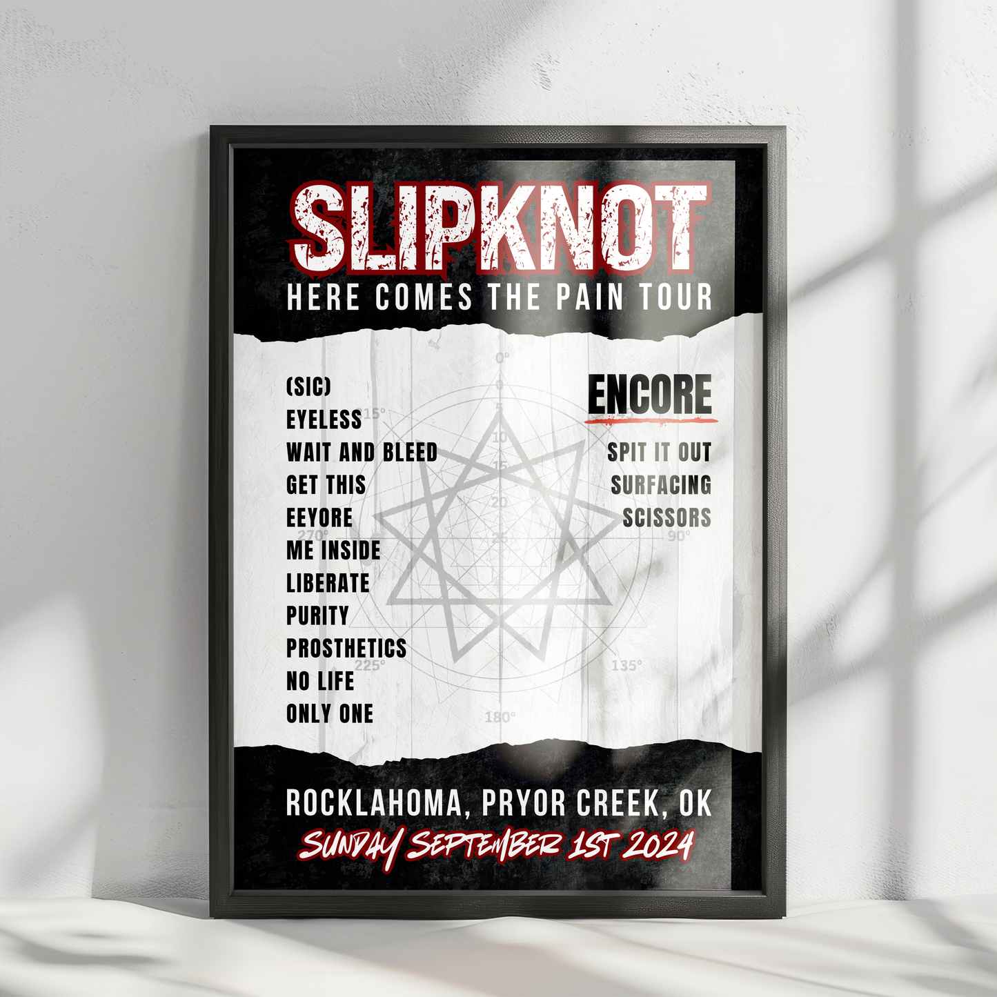 Slipknot Setlist Poster - Rocklahoma, Pryor Creek - September 1st, 2024