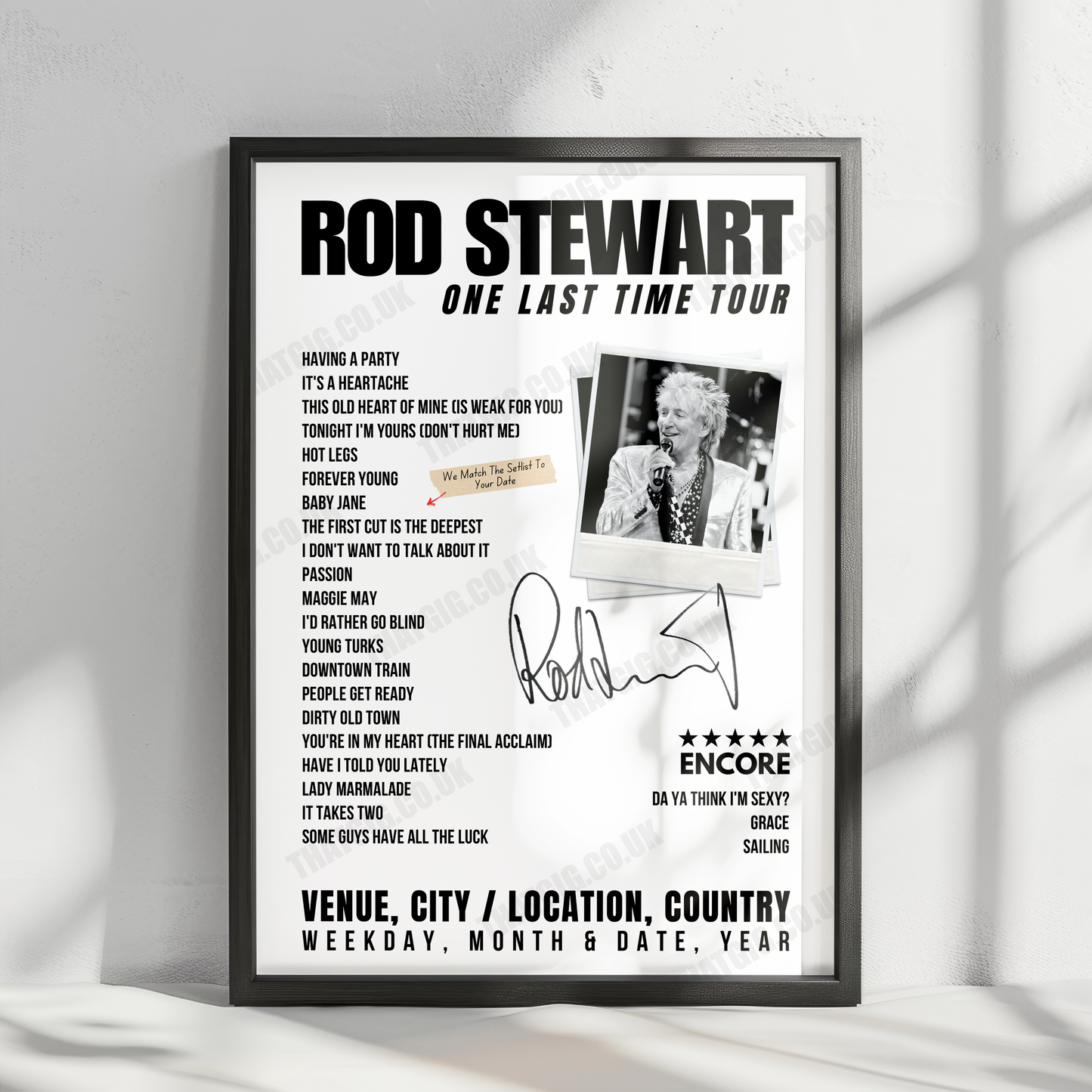 Rod Stewart Setlist Poster - Jyske Bank Boxen Herning - December 18th, 2024