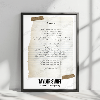 Taylor Swift "Lover" Lyric Poster