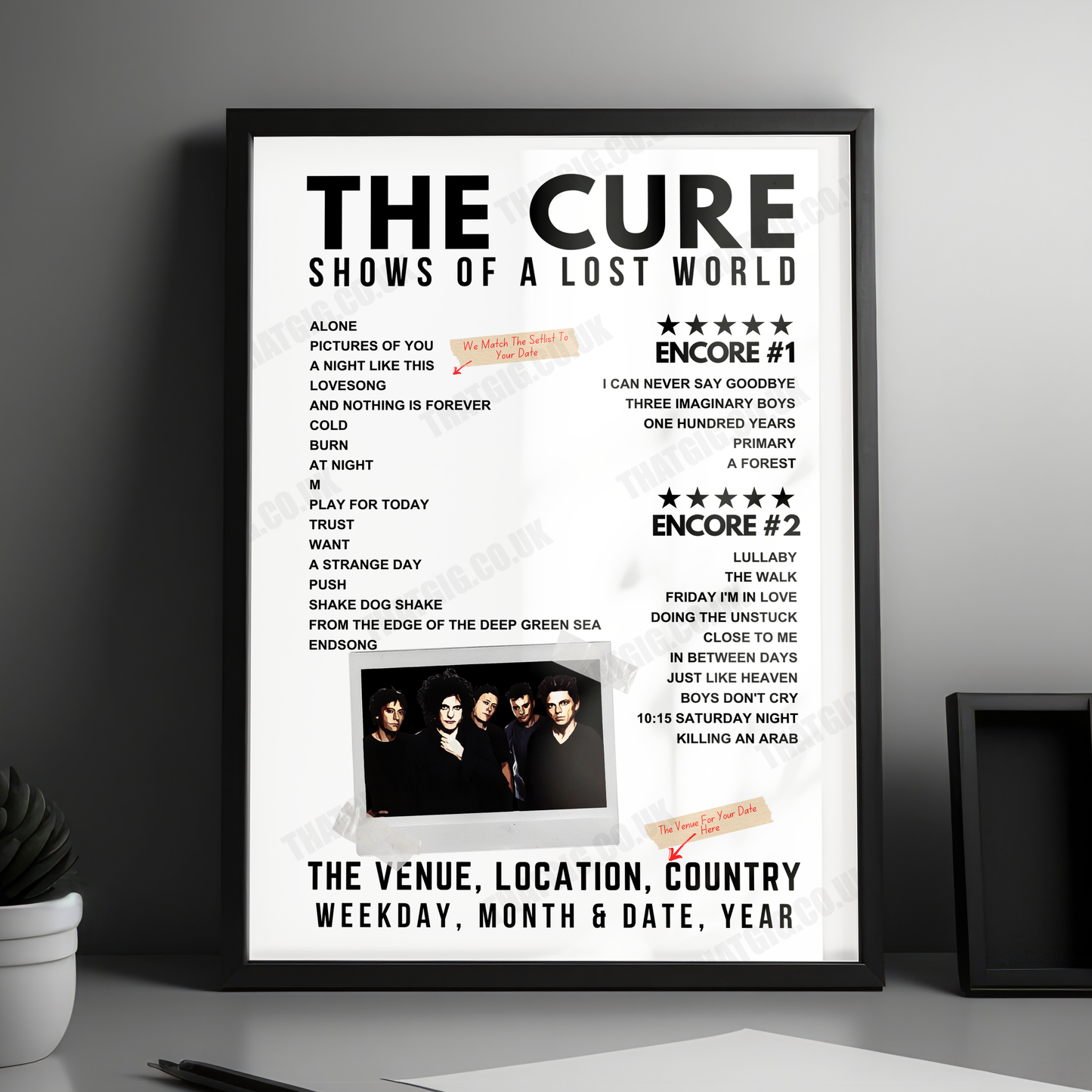 The Cure Setlist Poster - Utilita Arena Birmingham - December 7th, 2022