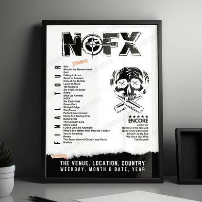 NOFX Setlist Poster - Eindhoven, Netherlands - May 19th, 2024