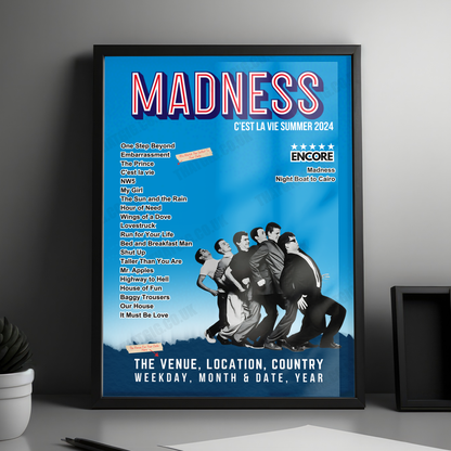 Madness Setlist Poster - Marina Bay Circuit Singapore - September 17th, 2023