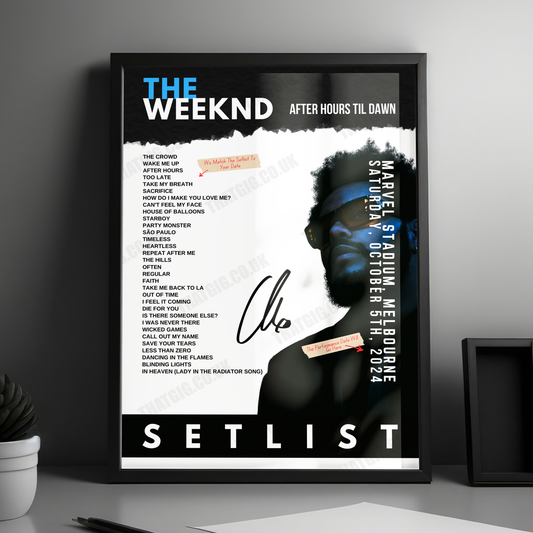 The Weeknd Setlist Poster - Telenor Arena Fornebu - June 20th, 2023