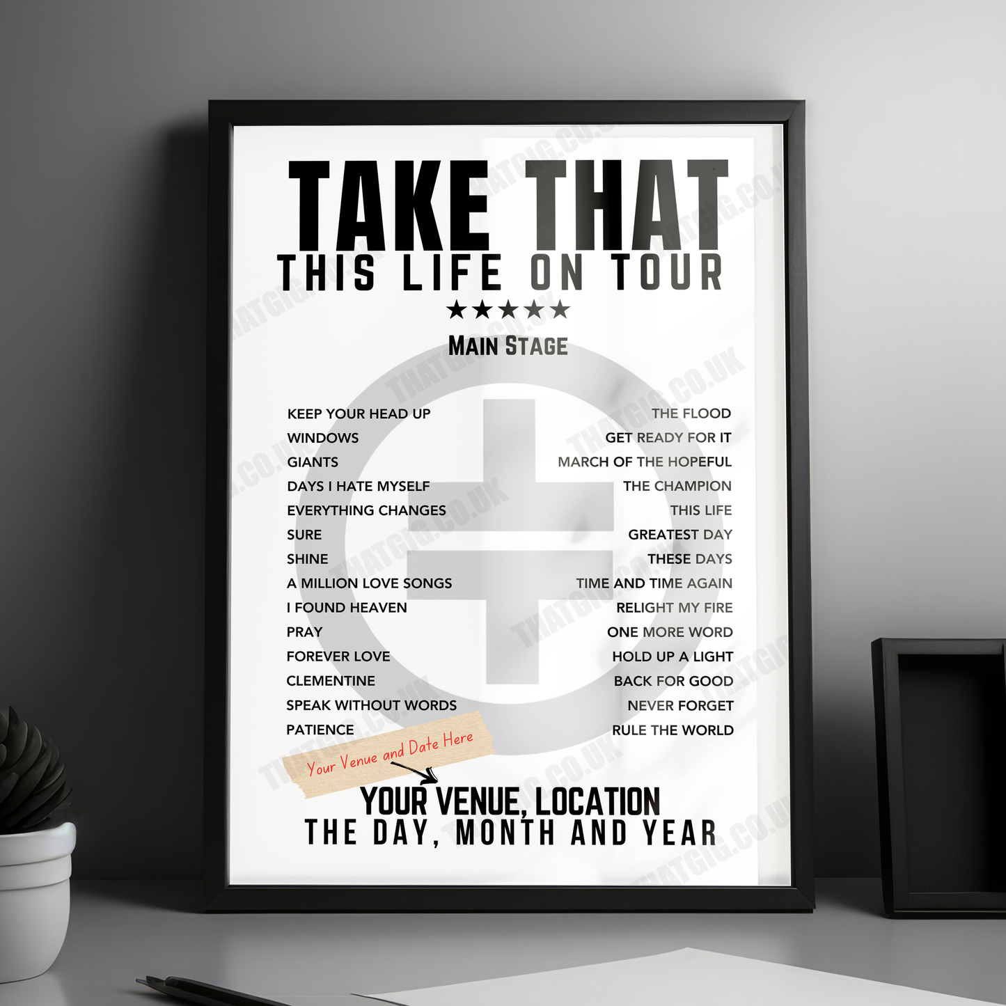 Take That "Ashton Gate Stadium" Setlist Poster - June 8th, 2024