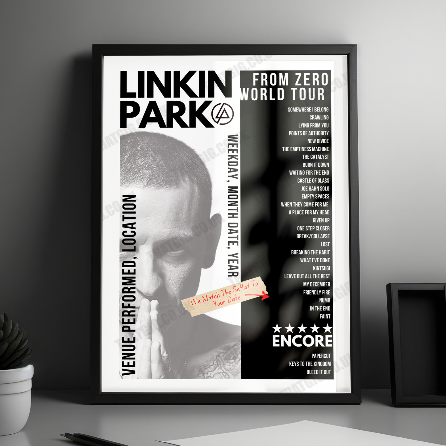 Linkin Park Setlist Poster - Kia Forum, Inglewood - September 11th, 2024