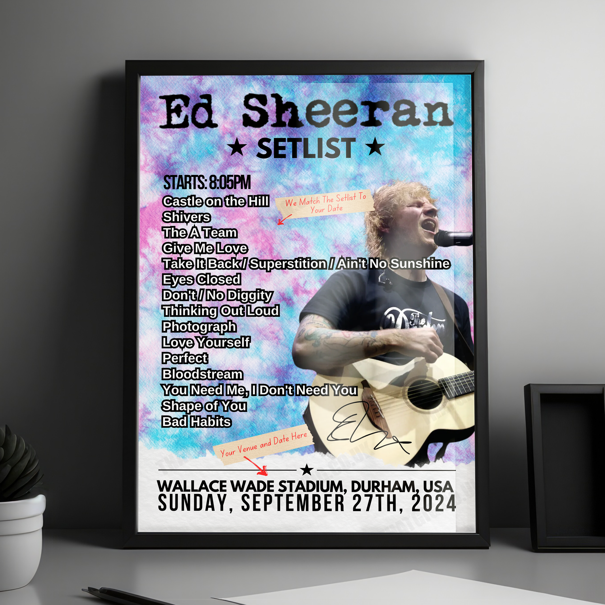 Ed Sheeran Setlist Poster - Wembley Stadium - June 25th, 2022