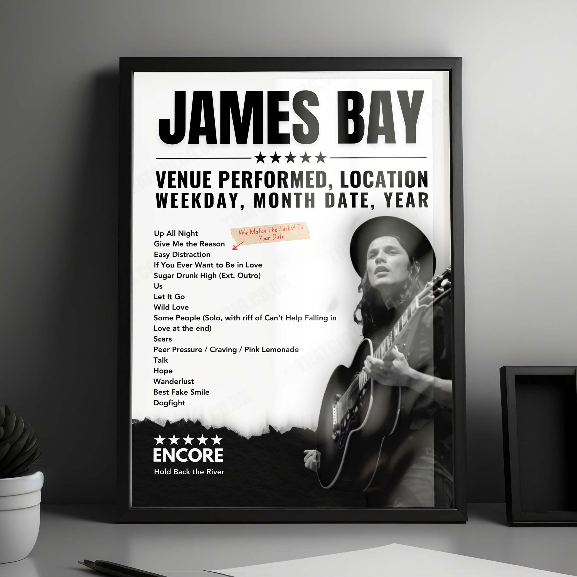 James Bay Setlist Poster - Columbiahalle Berlin - January 19th, 2025