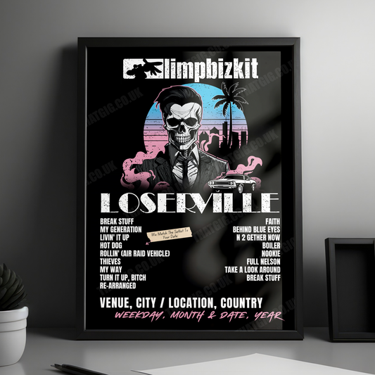 Limp Bizkit Setlist Poster - Xfinity Center, Mansfield, MA, USA - July 31st, 2024