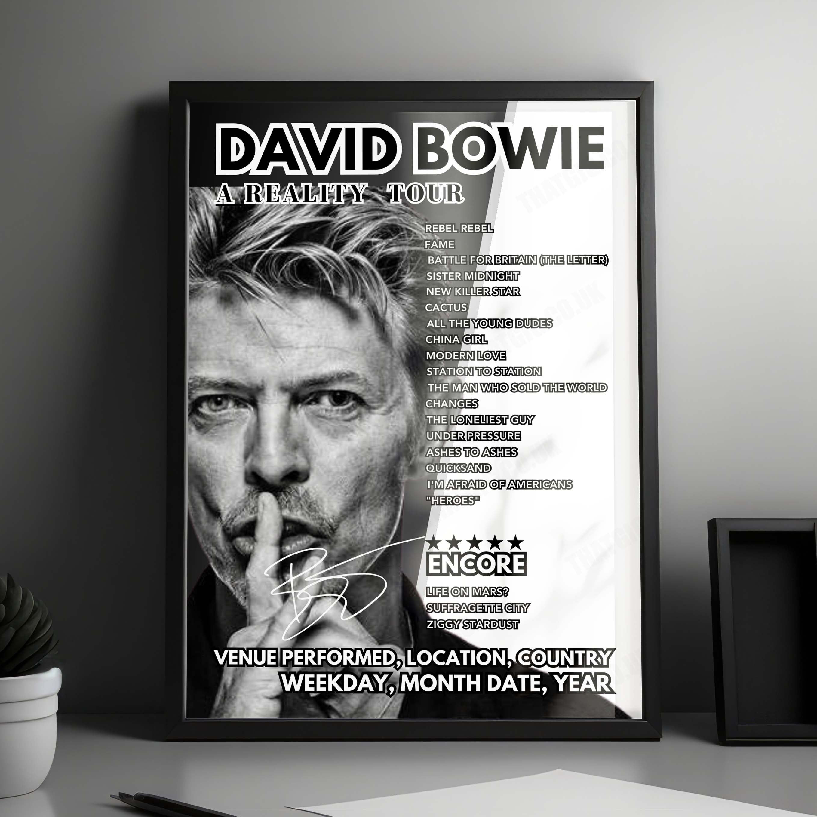 David Bowie Setlist Poster - Eichenring, Germany on June 25th 2004