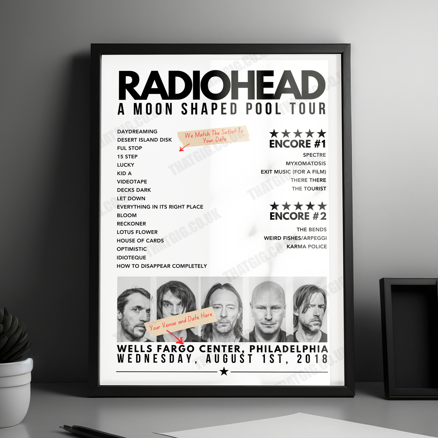 Radiohead Setlist Poster - TD Garden, Boston - July 28th, 2018