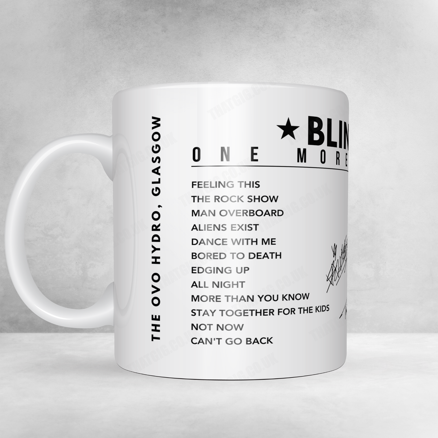 Blink-182 Setlist Mug - The OVO Hydro, Glasgow - August 29th 2024