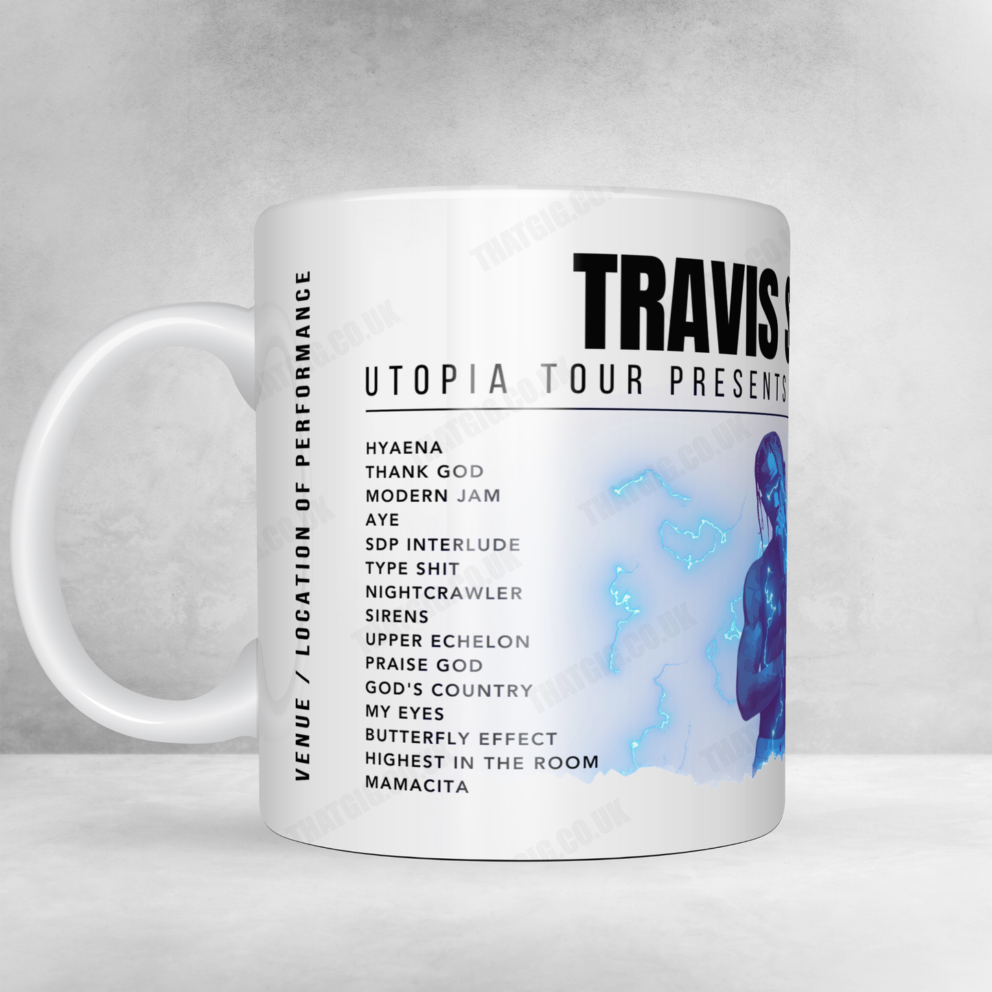 Travis Scott Setlist Mug - Co-op Live, Manchester on July 13th 2024