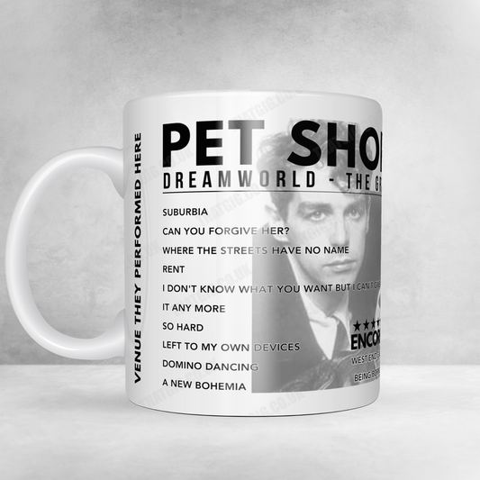 Pet Shop Boys Setlist Mug - Kirjurinluoto Pori - July 18th, 2024