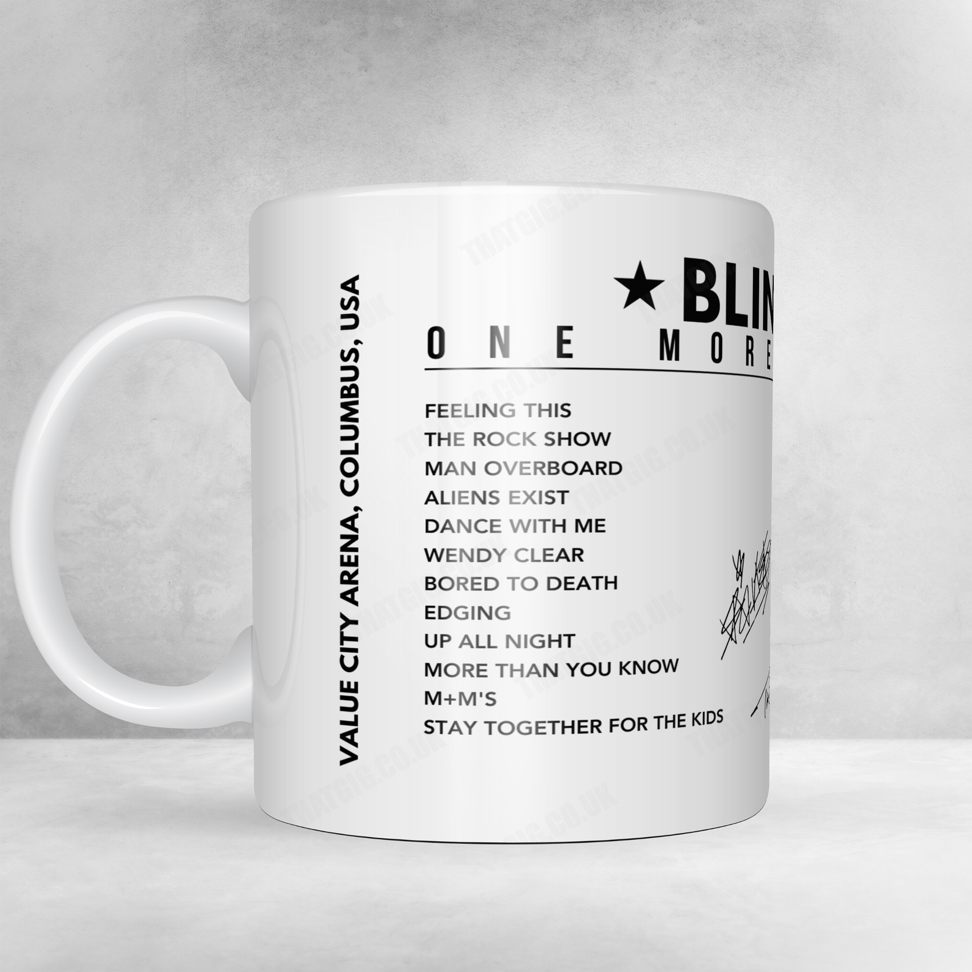 Blink-182 Setlist Mug - Value City Arena, Columbus - August 13th, 2024