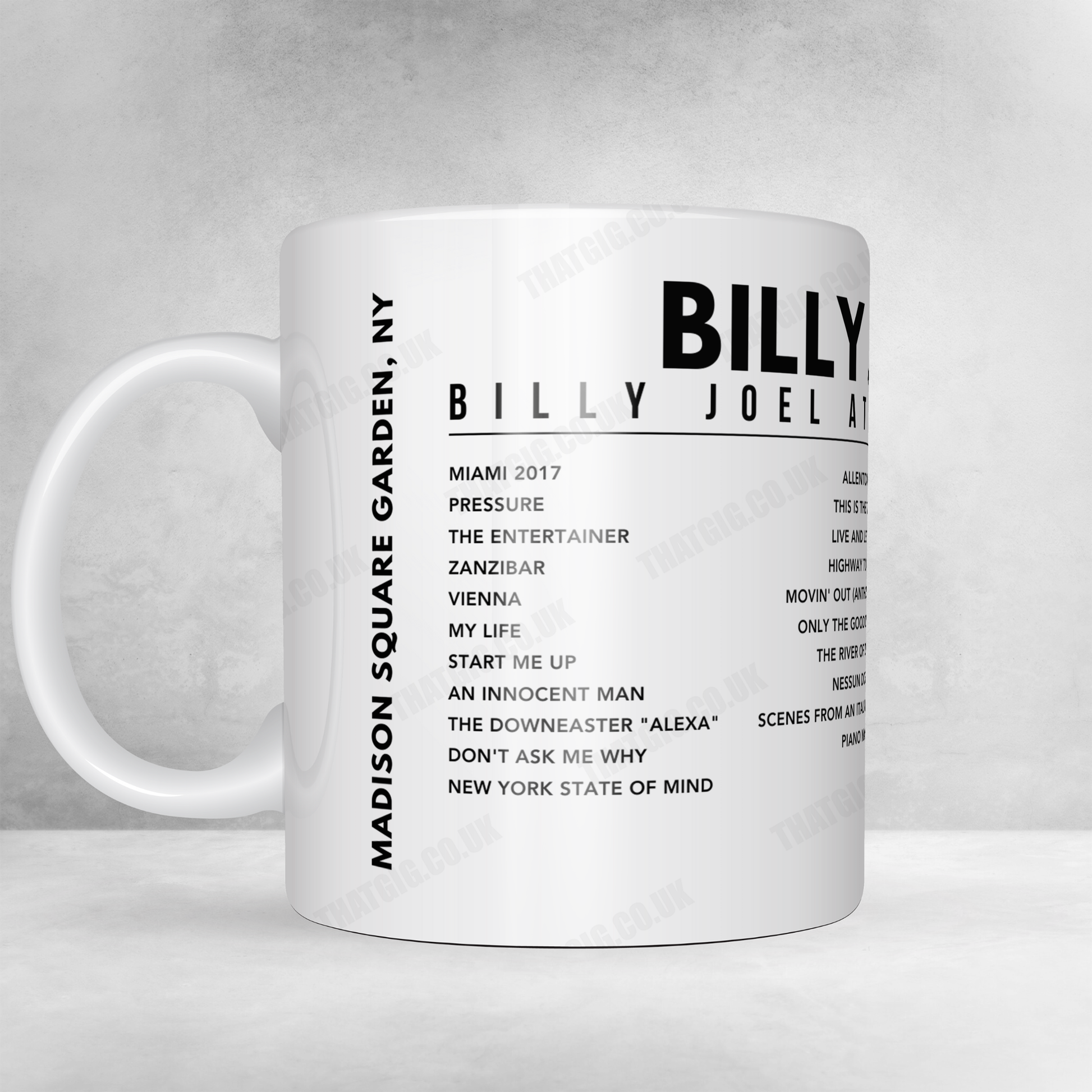 Billy Joel Setlist Mug - Madison Square Garden, New York on July 25, 2024