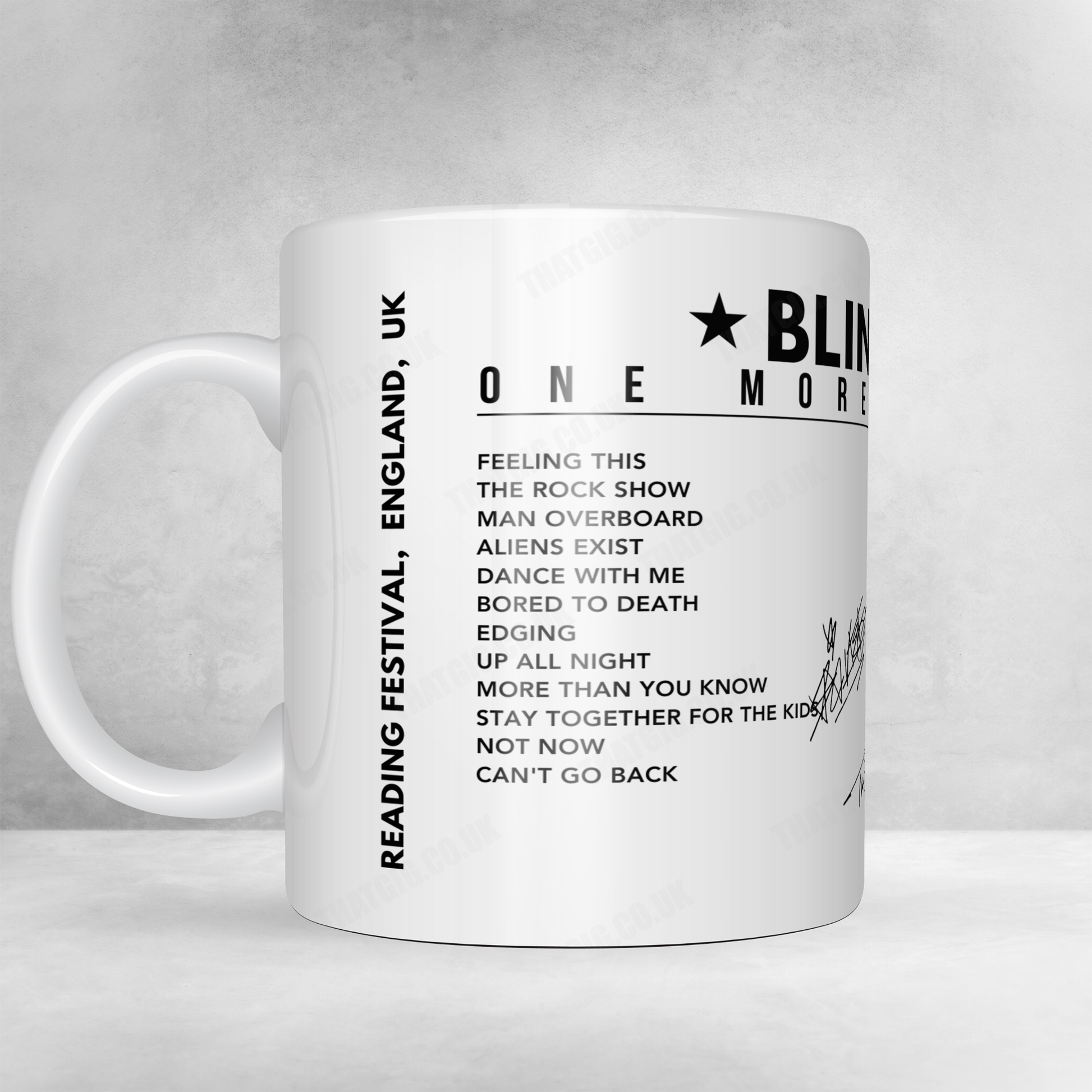 Blink-182 Setlist Mug - Reading Festival, England - August 23rd, 2024