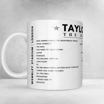 Taylor Swift Setlist Mug - Wembley Stadium, London on June 23rd 2024.