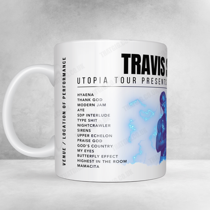 Travis Scott 11oz Setlist Mug - Tottenham Hotspur Stadium, London on July 11th 2024