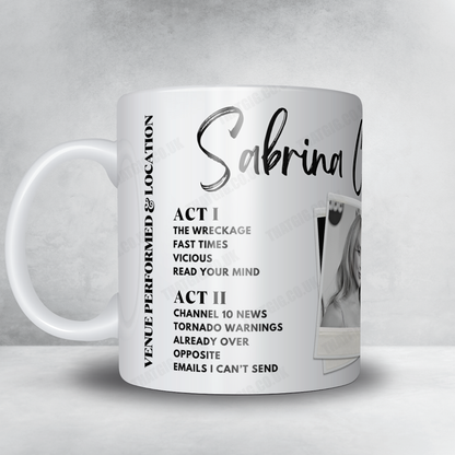 Sabrina Carpenter Setlist Mug - Crypto.com Arena, Los Angeles, CA, USA - November 15th, 2024