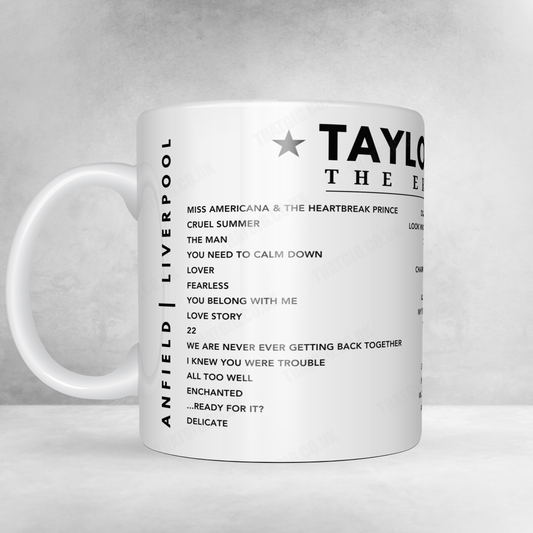 Taylor Swift Setlist Mug - Anfield, Liverpool, June 14, 2024