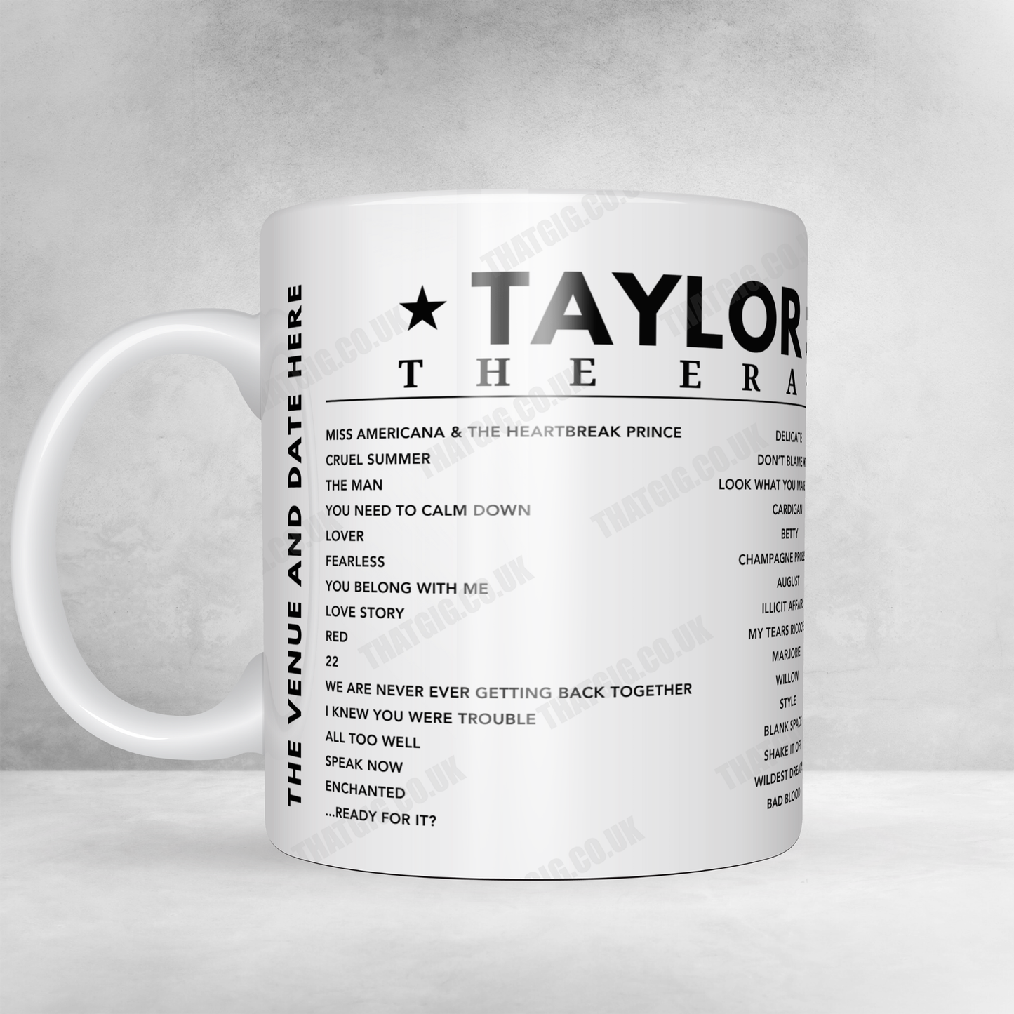 Taylor Swift Setlist Mug - Wembley Stadium, London - August 16th, 2024