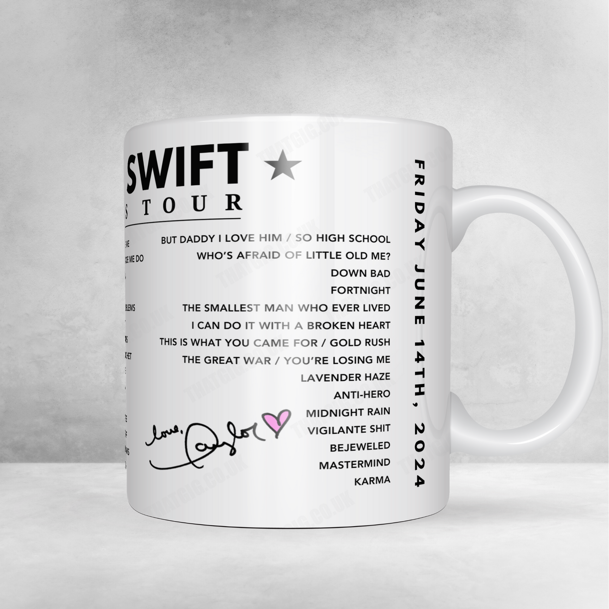 Taylor Swift Setlist Poster - Anfield, Liverpool, 14th June 2024