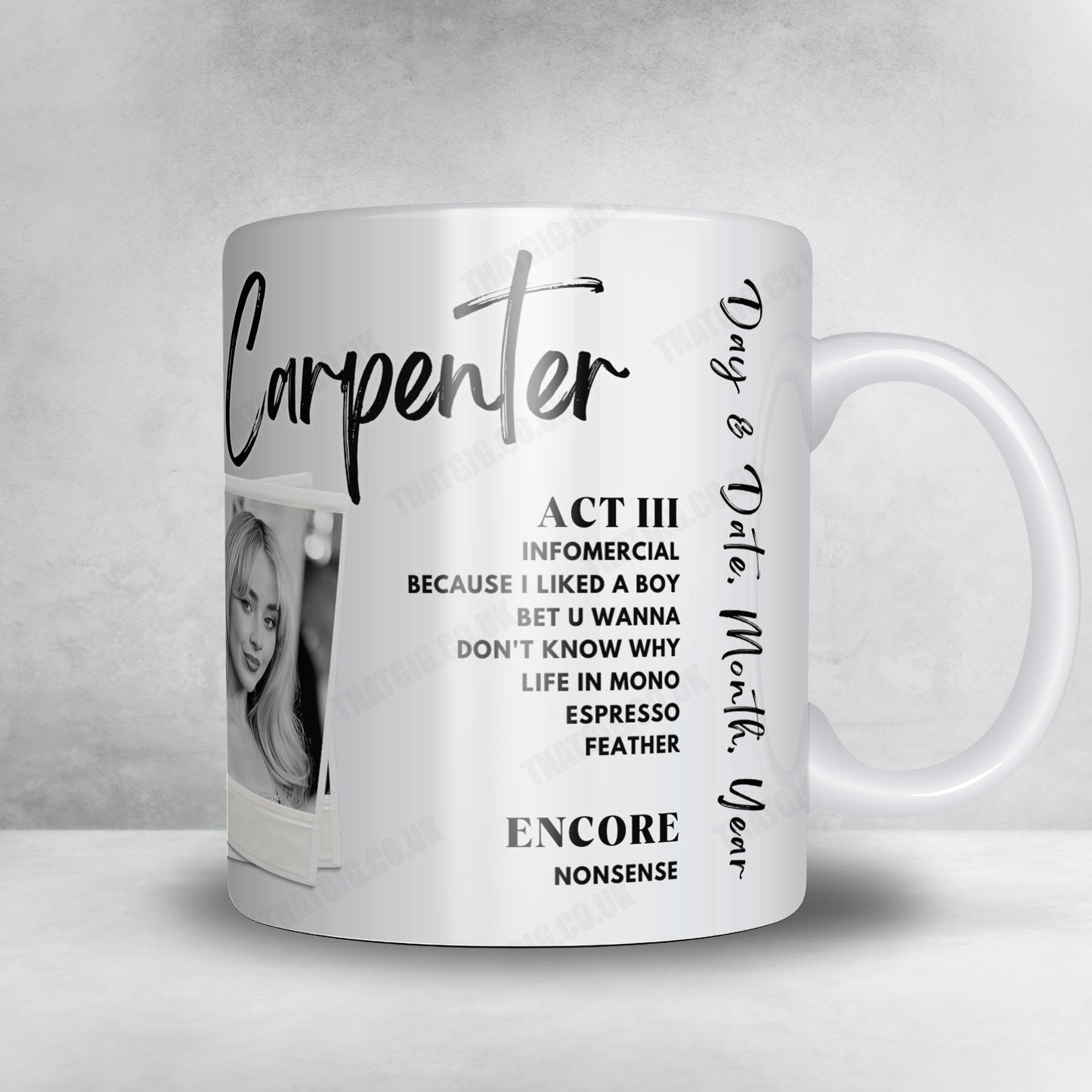 Sabrina Carpenter Setlist Mug - Crypto.com Arena, Los Angeles, CA, USA - November 15th, 2024