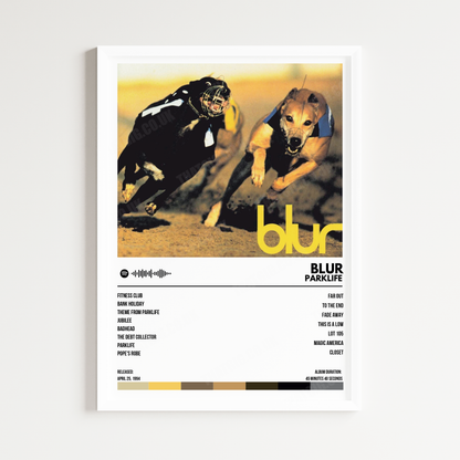 Blur - Parklife Album Cover Poster - with Complete Tracklist