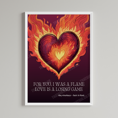 Amy Winehouse "Love Is a Losing Game" Lyric Print Poster