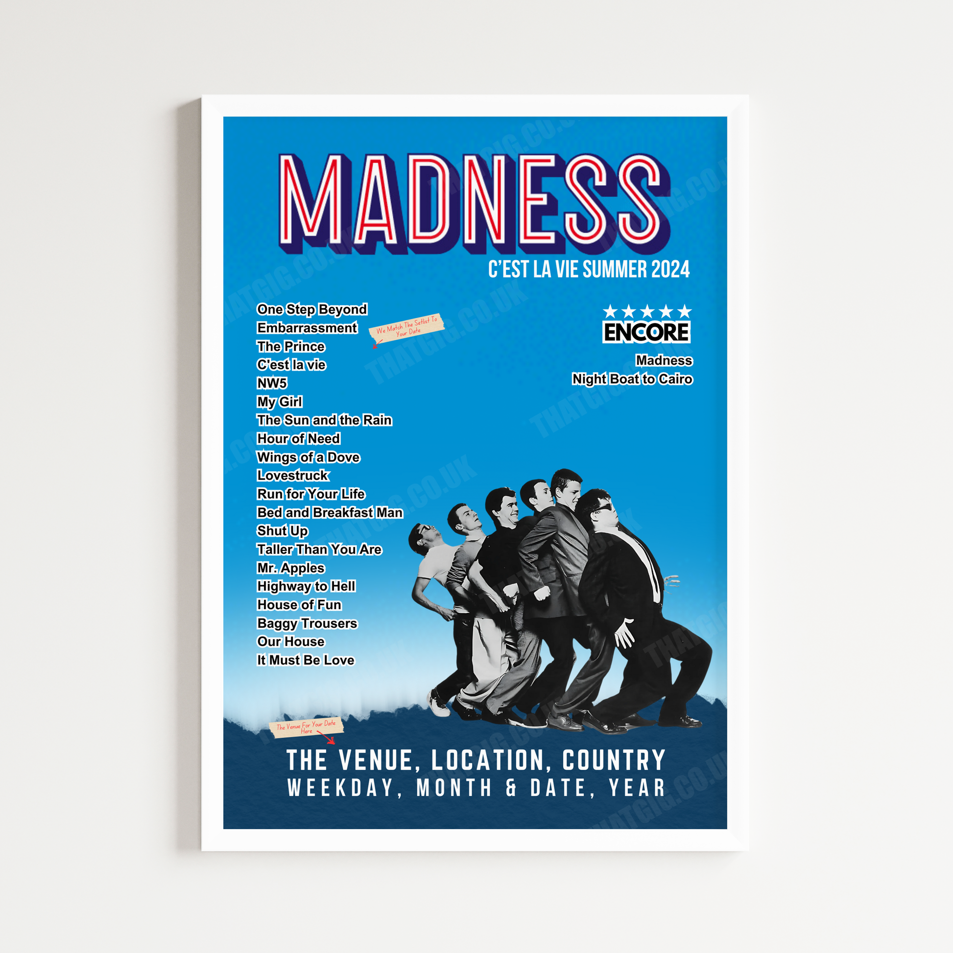 Madness Setlist Poster - Marina Bay Circuit Singapore - September 17th, 2023