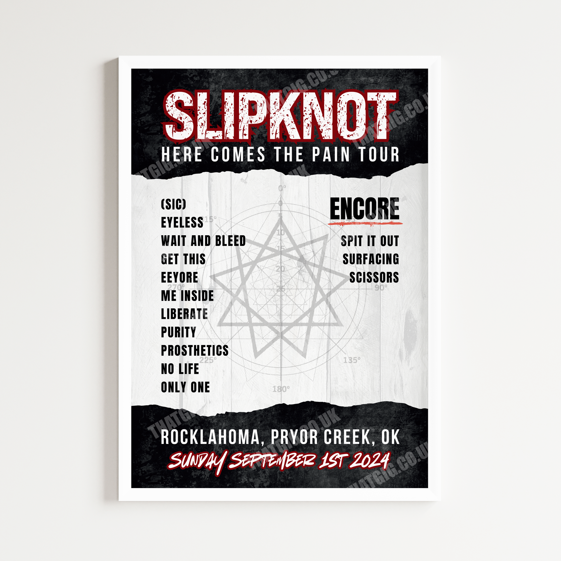 Slipknot Setlist Poster - Rocklahoma, Pryor Creek - September 1st, 2024