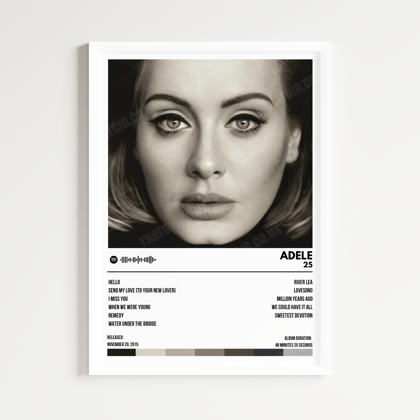 Adele - 25 Album Cover Poster - with Complete Track list