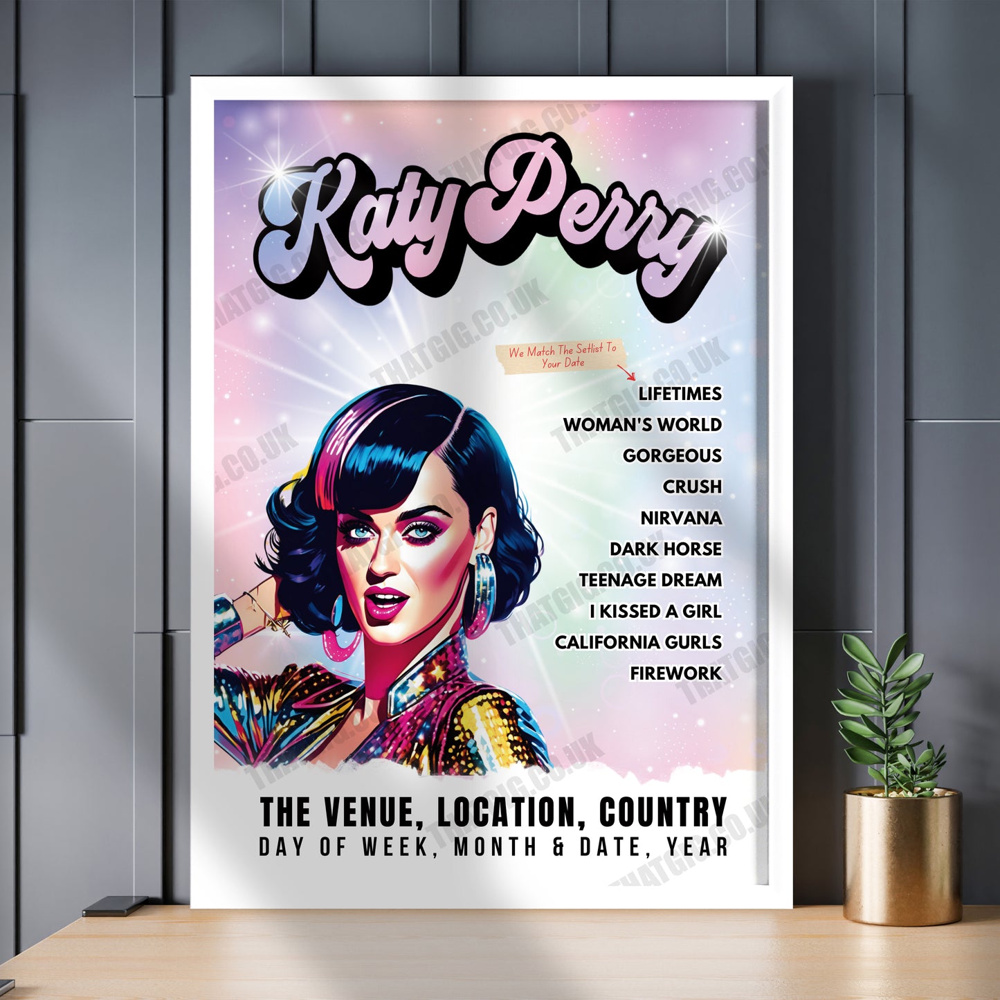 Katy Perry Setlist Poster - Resorts World Theatre Las Vegas - November 1st, 2023