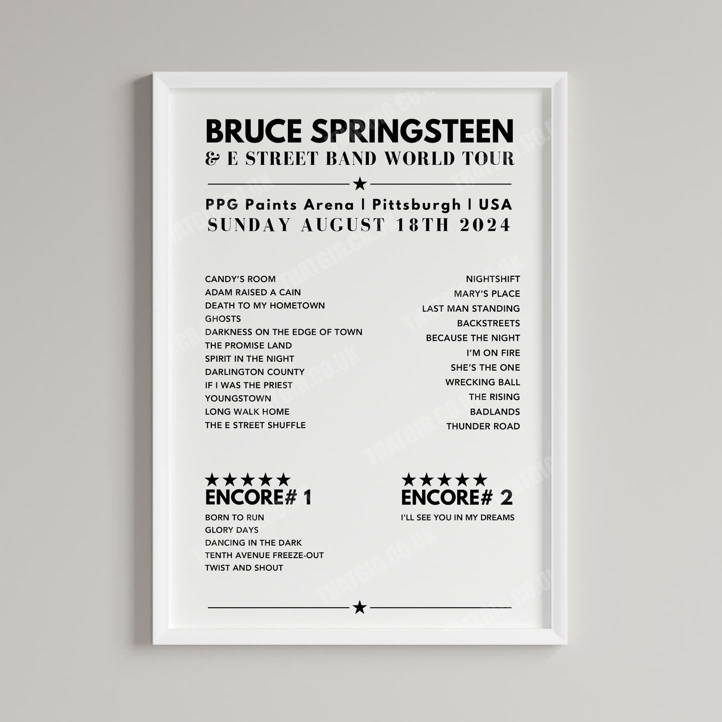 Bruce Springsteen at PPG Paints Arena, Pittsburgh on 18th Aug 2024