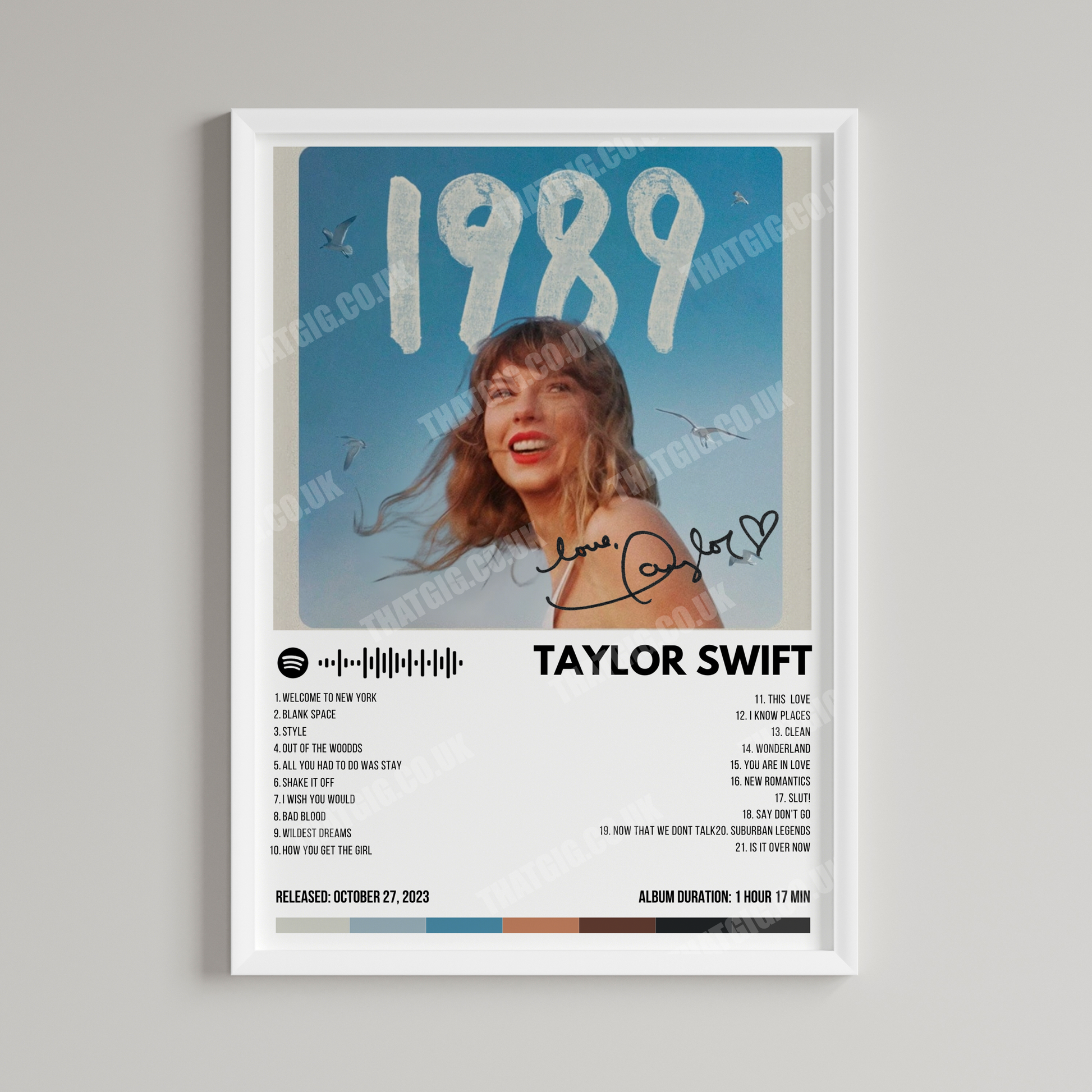 Taylor Swift "Taylor's Version" Album Cover Poster with Complete Tracklist